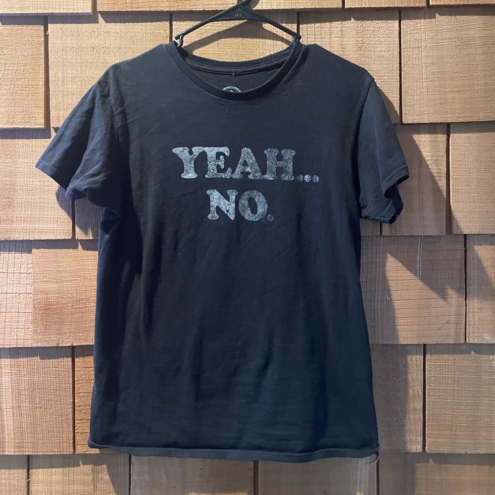Black Graphic T-Shirt with 'Yeah.. No.' Print
